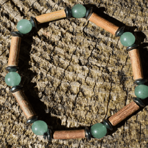 Bracelet noisetier et aventurine verte - Lithothérapie problèmes de peau et douleurs