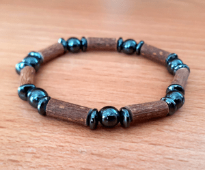 Bracelet noisetier et hématite - Lithothérapie Avellana Bijoux Nature