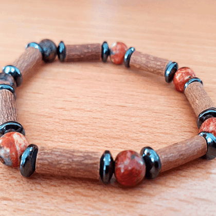 Bracelet noisetier jaspe léopard - Lithothérapie Avellana Bijoux Nature