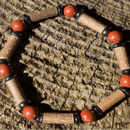 Bracelet noisetier et jaspe rouge - Lithothérapie Avellana Bijoux Nature