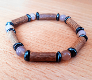 Bracelet noisetier et pierre de soleil - Lithothérapie Avellana Bijoux Nature