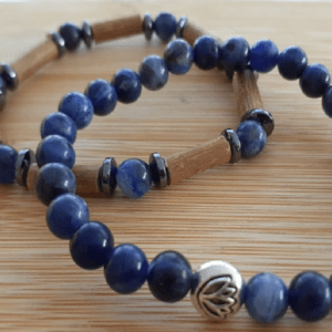 Ensemble de bracelet sodalite et noisetier sodalite - Lithothérapie pierres hypersensibilité, stress sommeil Avellana Bijoux Nature