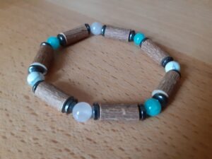 Bracelet noisetier amazonite howlite quartz rose lithothérapie - Avellana Bijoux Nature