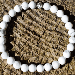 Bracelet howlite lithothérapie hypersensibilité stress sommeil - Avellana Bijoux Nature