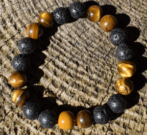 Bracelet oeil de tigre et pierre de lave confiance en soi - Avellana Bijoux Nature