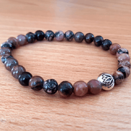 Bracelet rhodonite lithothérapie Avellana Bijoux Nature