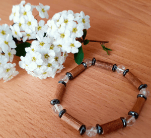 Bienfaits bracelet noisetier et cristal de roche Avellana Bijoux Nature